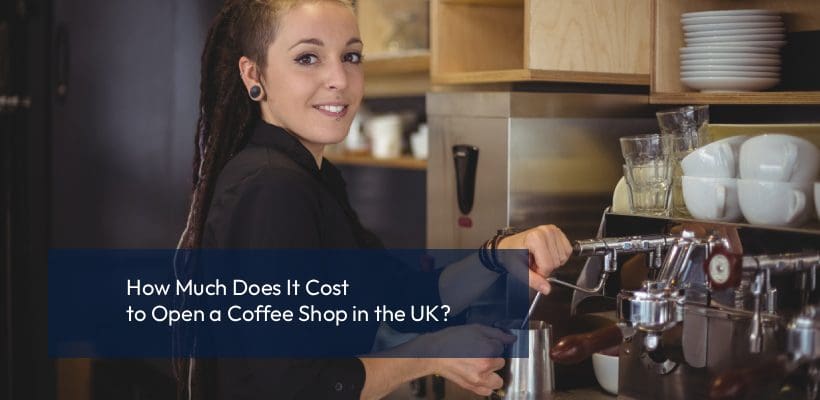 coffee shop interior UK independent cafe counter barista smiling waitress using coffee machine